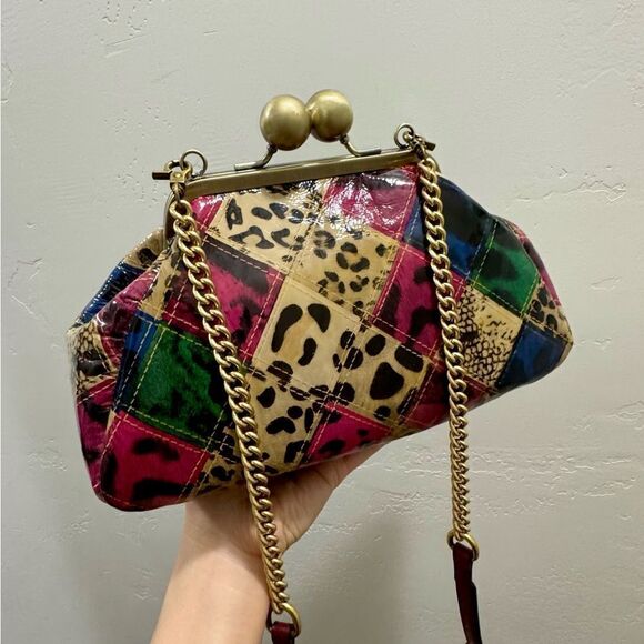 Unique Genuine Patent Leather Handmade Kisslock Purse/Shoulder Bag/Crossbody - Picture 5 of 16